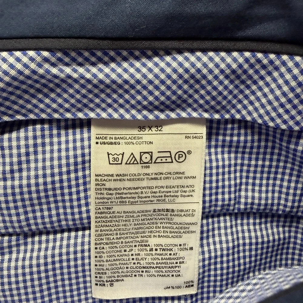 Banana Republic Pant Men 35x32 Gray Cotton Dress Straight Slacks Business Career